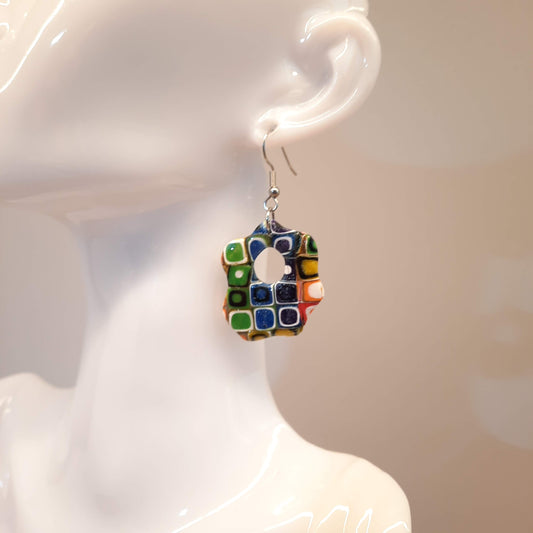 Pendientes Nube Arcoíris Con Ganchos Plateados