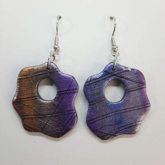 Pendientes Nube Labradorita Violeta con Base Acero