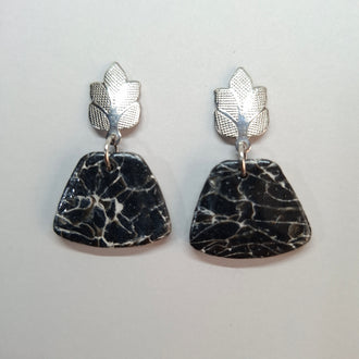 Pendientes Osaka Negro Mármol