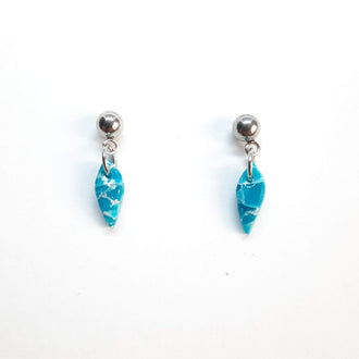 Pendientes Pequeñitos Aguamarina con Base Acero