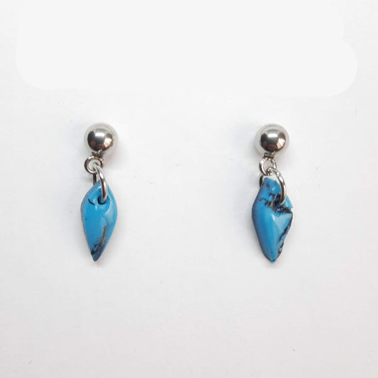 Pendientes Pequeñitos Turquesa con Base Acero