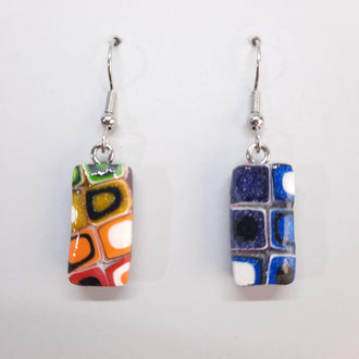 Pendientes Rectángulo Arcoíris Con Ganchos