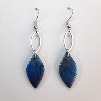 Pendientes Sevilla Labradorita Azul con Gancho Plateado