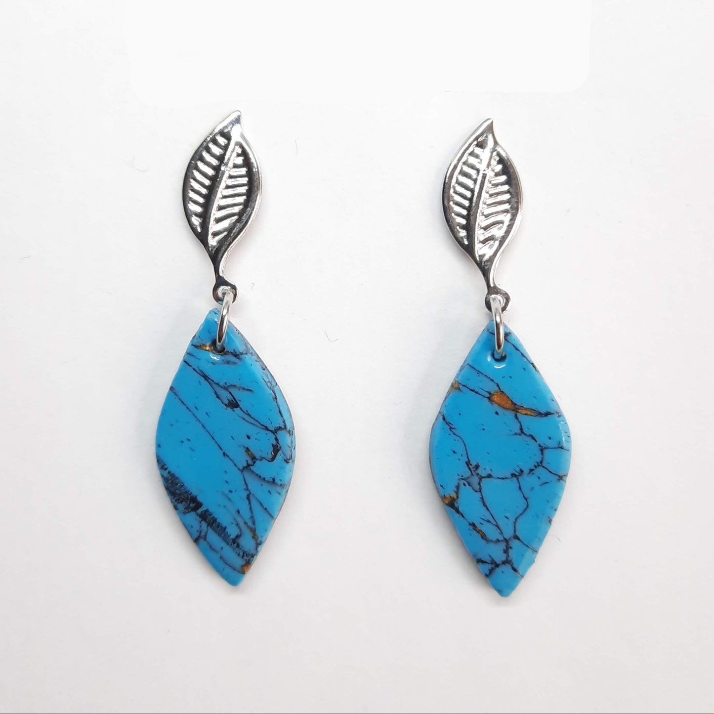 Pendientes Sevilla Turquesa con Base Plateada