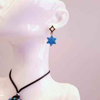 Pendientes Sol Turquesa con Base Dorada