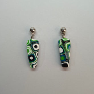 Pendientes Trapecio Mosaico Verde