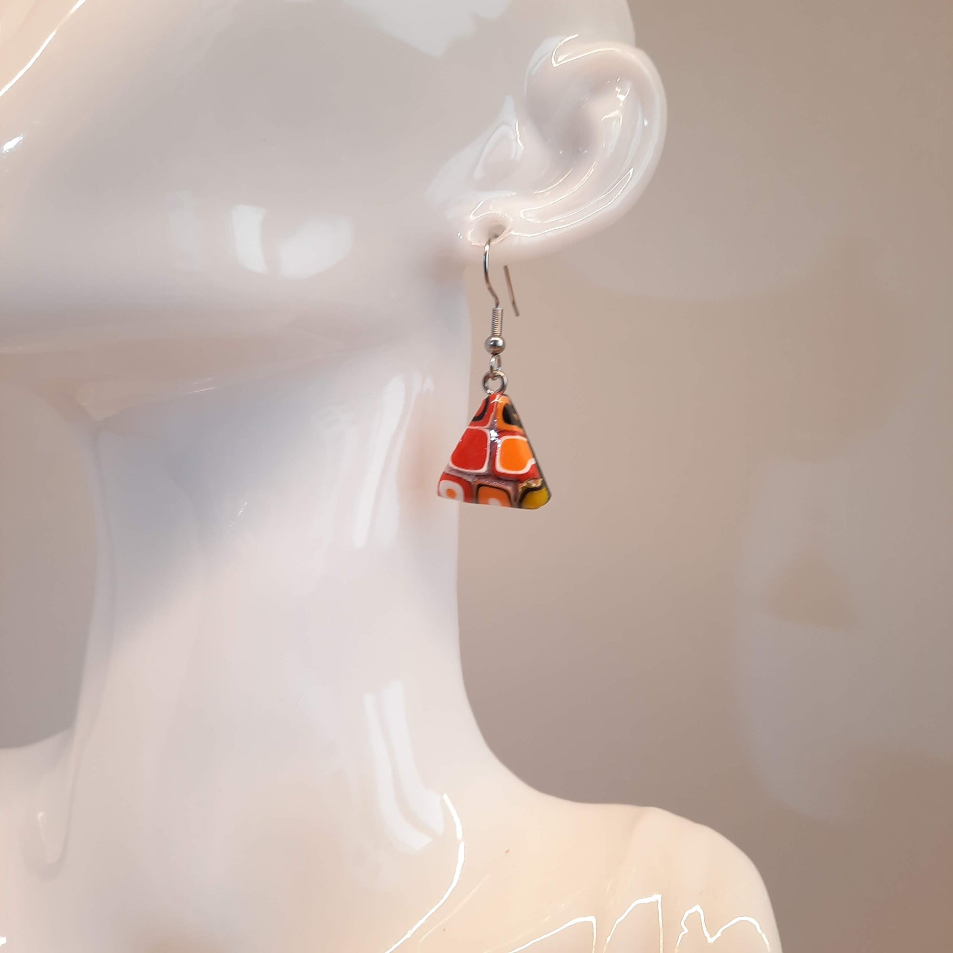 Pendientes Triángulo Arcoíris Con Ganchos