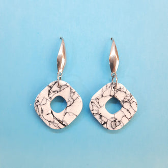 Pendientes Valencia Blanco Mármol con Base Acero