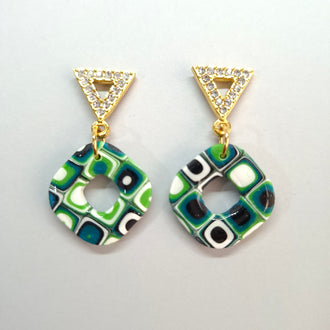 Pendientes Valencia Mosaico Verde