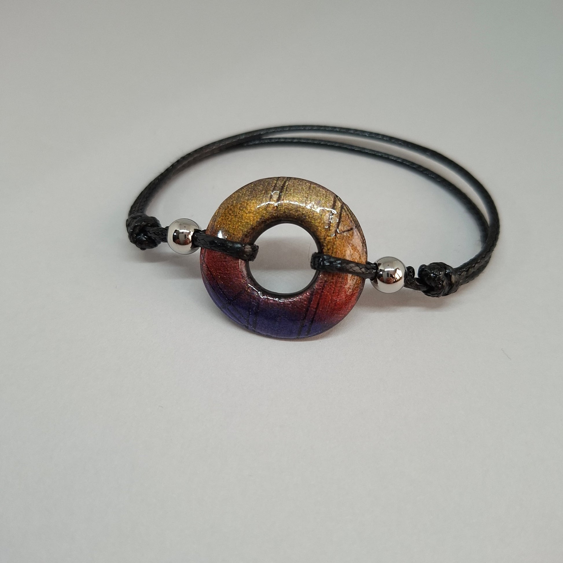 Pulsera Donut Labradorita Violeta