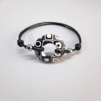 Pulsera Donut Pequeña Negro Blanco