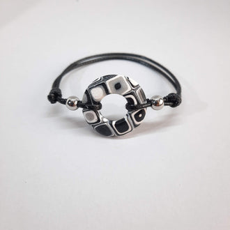 Pulsera Donut Pequeña Negro Blanco
