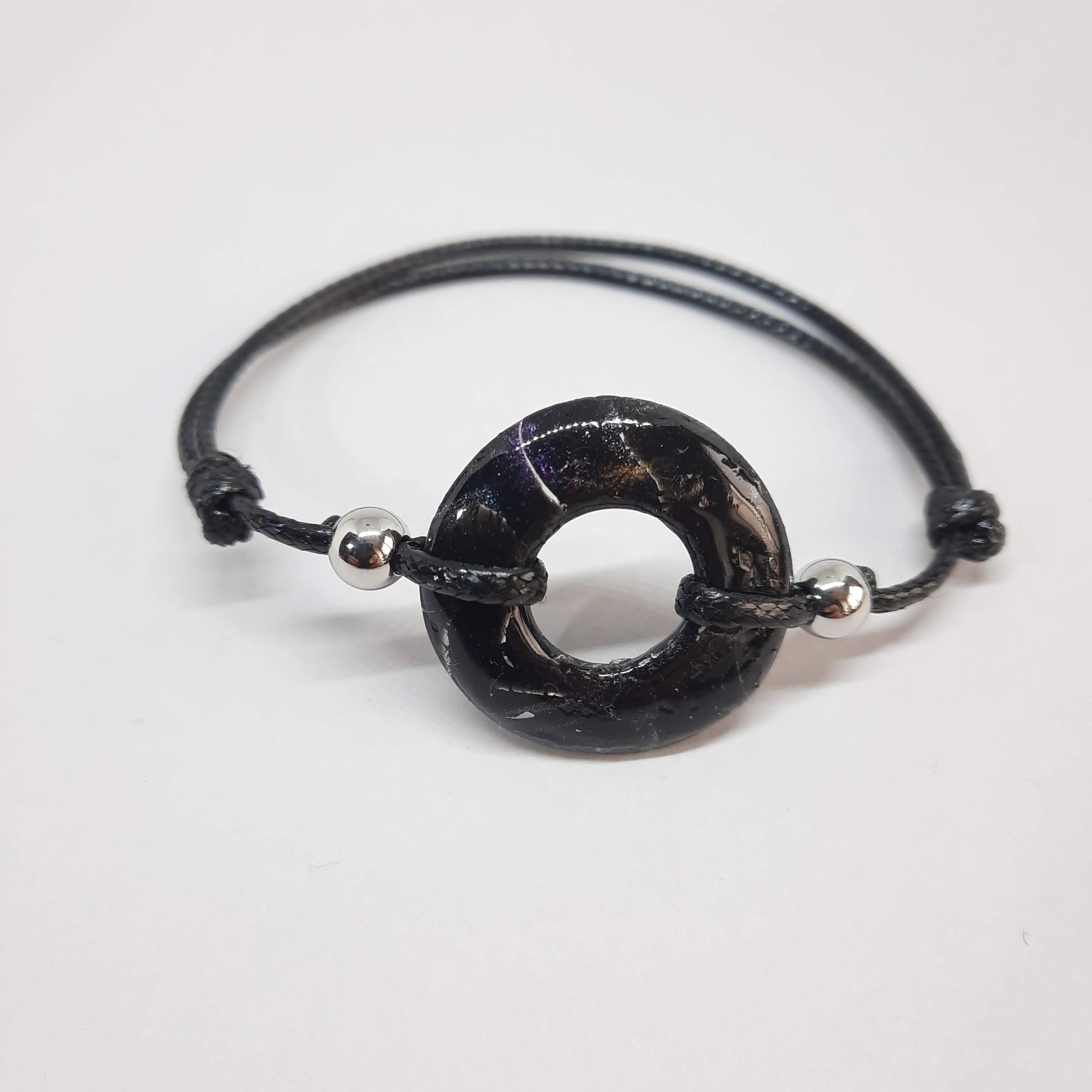 Pulsera Donut Negro Mármol