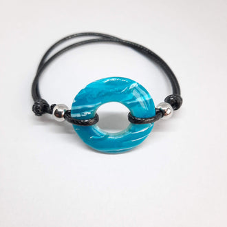 Pulsera Donut Pequeña Aguamarina