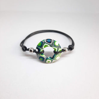 Pulsera Donut Pequeña Verde Blanco
