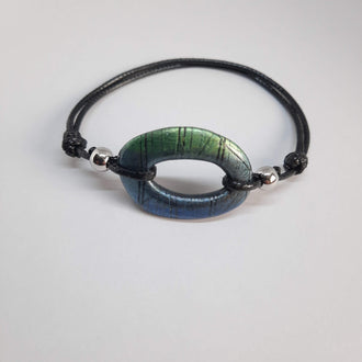 Pulsera Ovalada Labradorita Azul