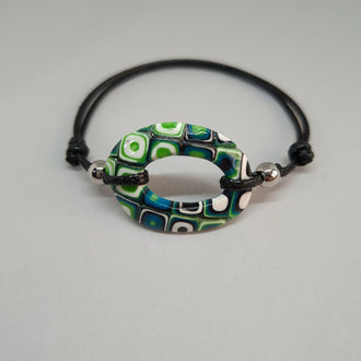 Pulsera Ovalada Mosaico Verde