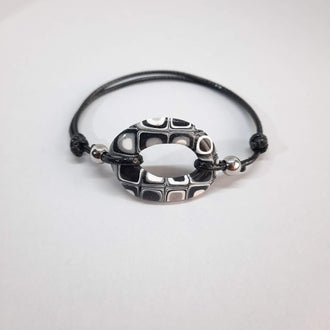 Pulsera Ovalada Negro Blanco