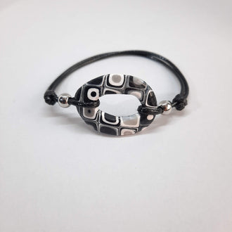 Pulsera Ovalada Negro Blanco