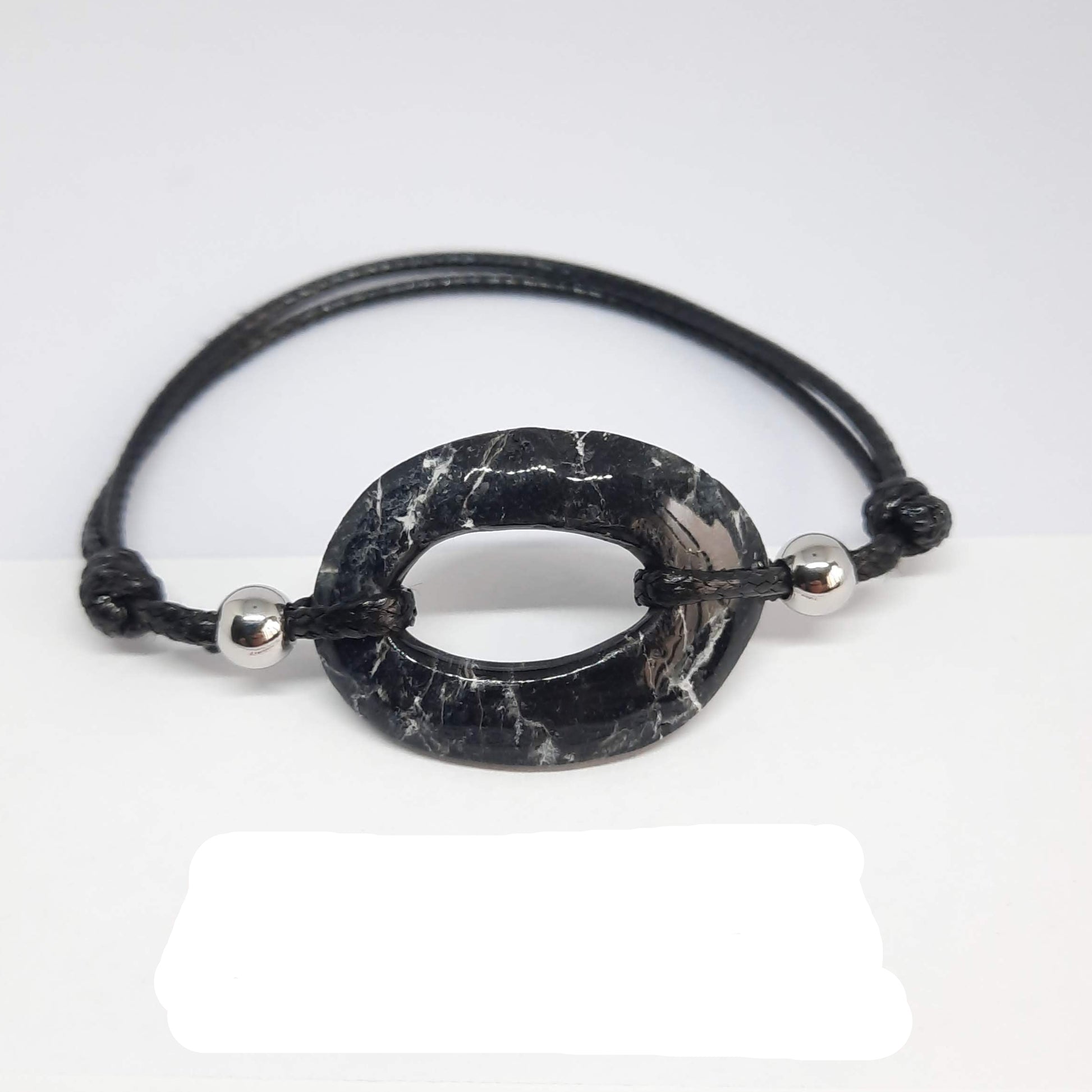 Pulsera Ovalada Negro Mármol