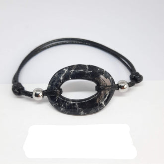 Pulsera Ovalada Negro Mármol