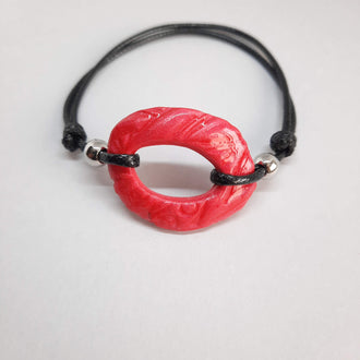 Pulsera Ovalada Roja