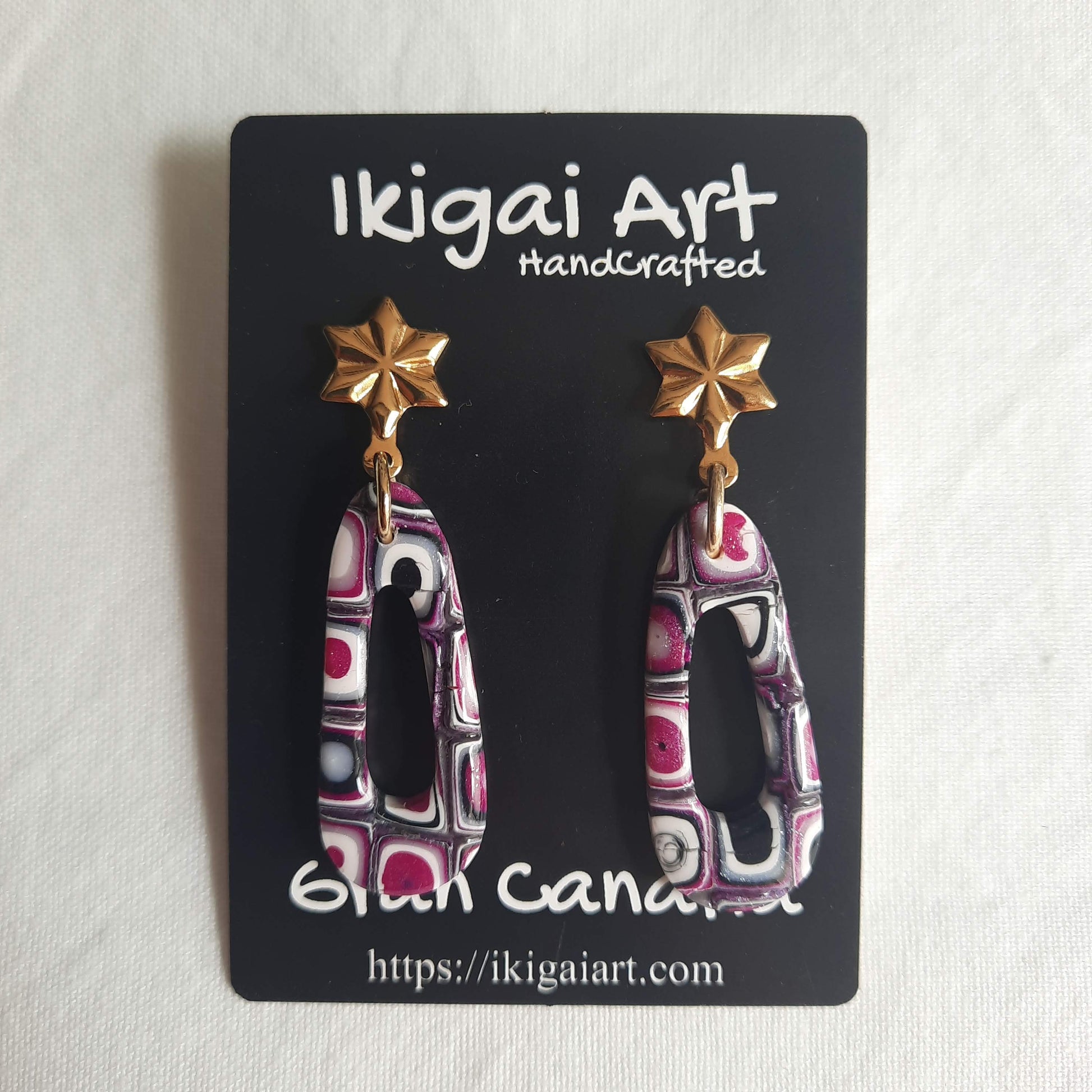 pendientes fantasy rosa