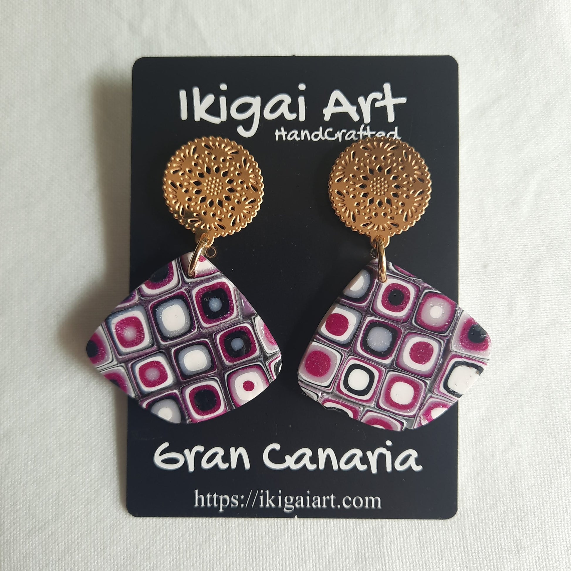 pendientes fantasy rosa